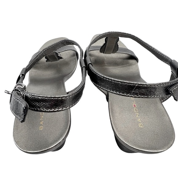 BANDOLINO Metallic Silver Beaded Wedge Sandals Women's Size 9M - Picture 10 of 16